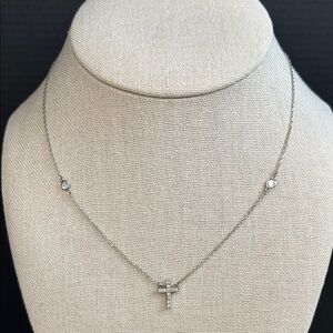 925 Silver and CZ Cross Necklace